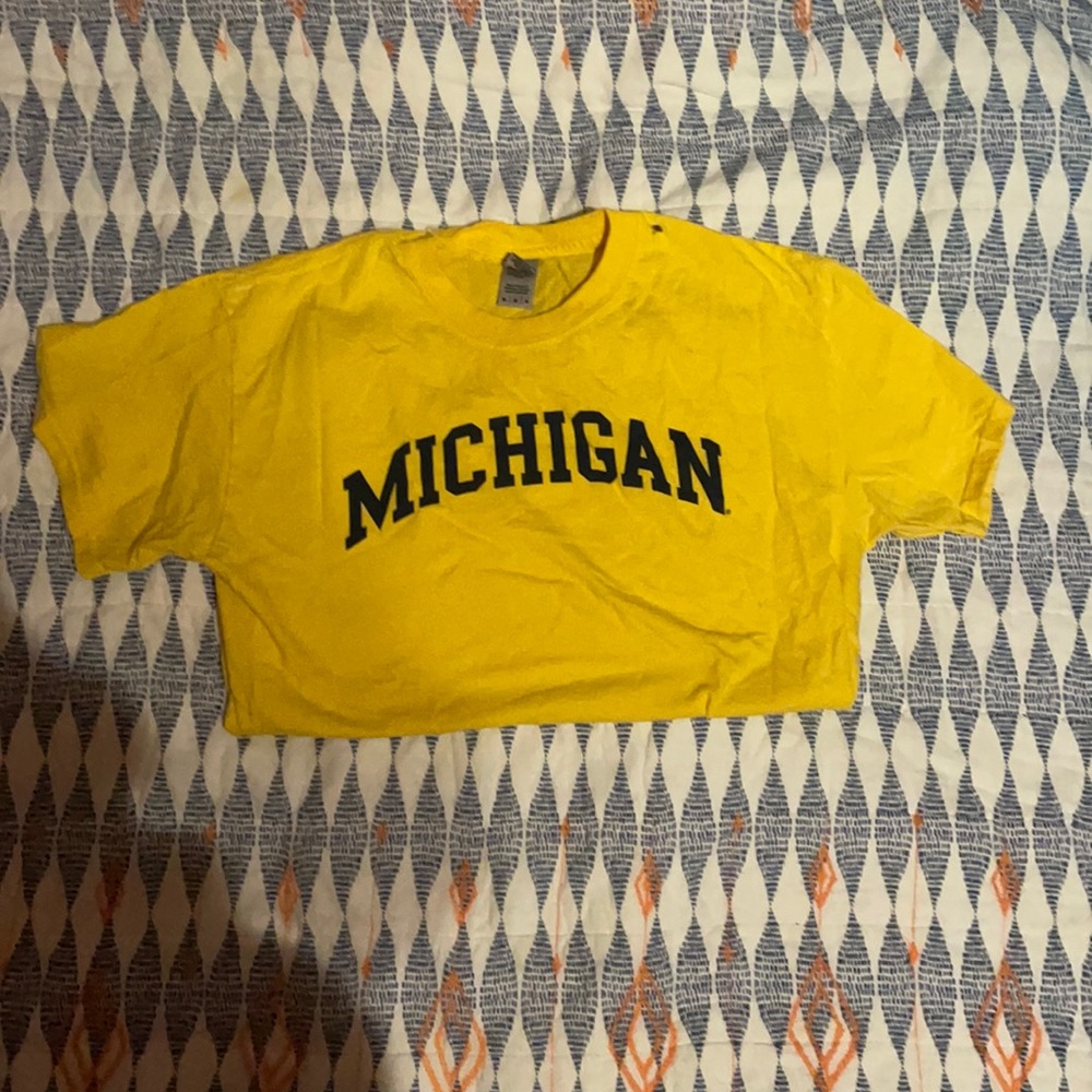 Blue and gold Michigan t shirt